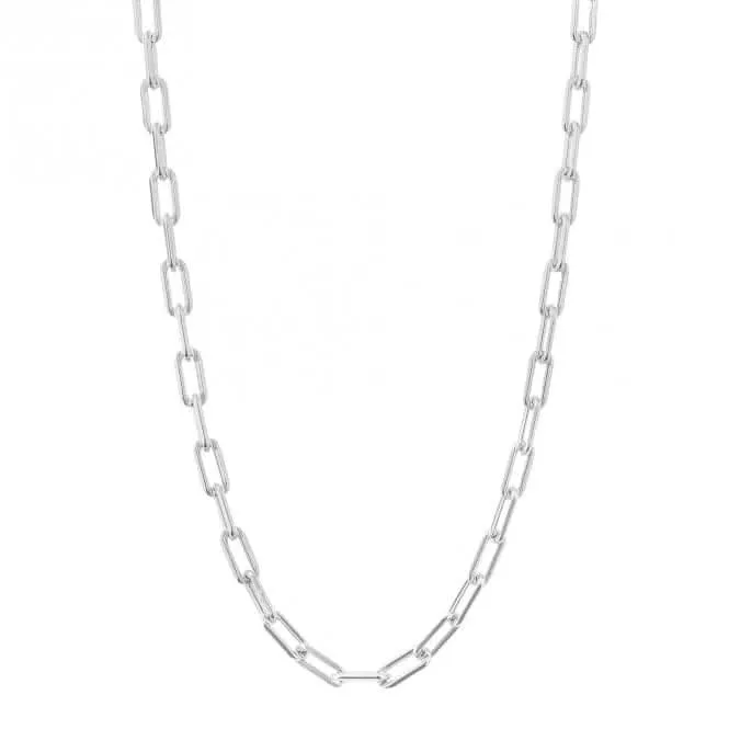 Plain Link Chain Wth Charm Carrier Necklace N4524