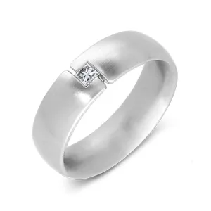 Platinum 0.09ct Diamond Princess Cut Jigsaw Wedding Ring