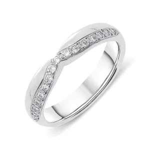 Platinum 0.12ct Diamond 4mm Shaped Wedding Ring
