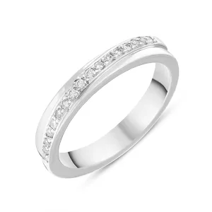 Platinum 0.15ct Diamond Channel Set Half Eternity Ring