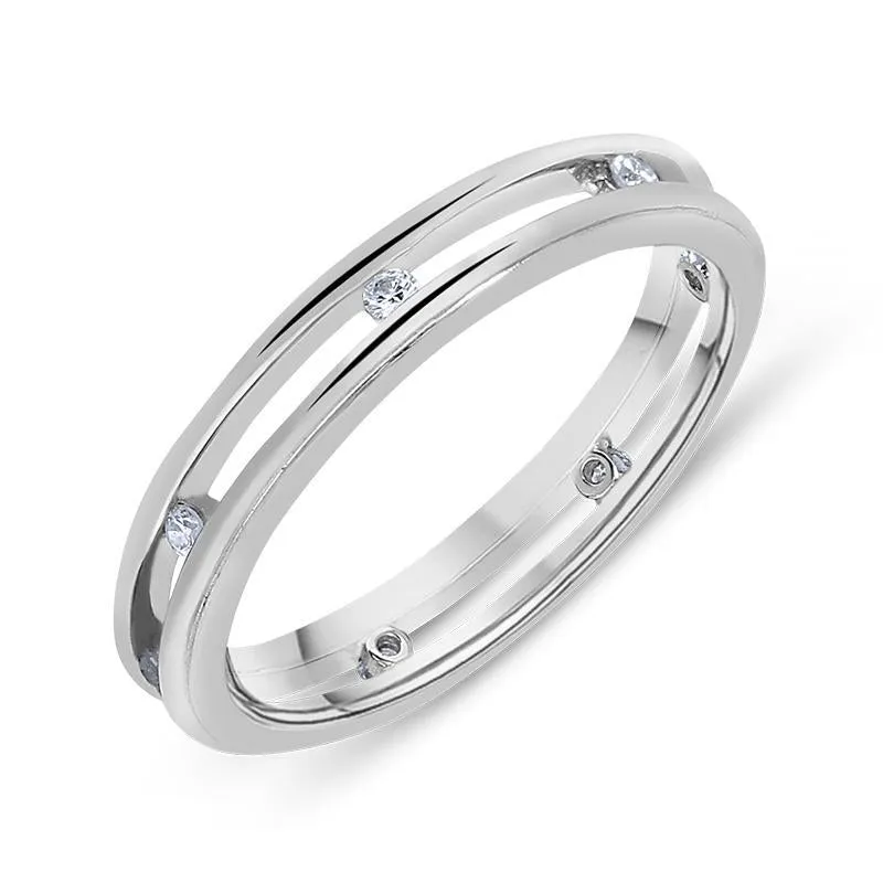Platinum 0.16ct Diamond Illusion Wedding Ring
