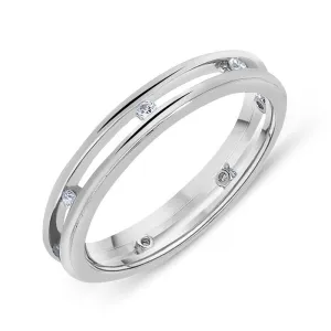 Platinum 0.16ct Diamond Illusion Wedding Ring