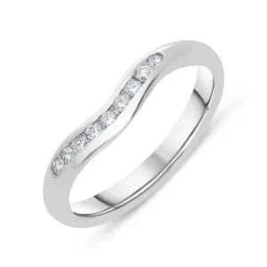 Platinum 0.16ct Diamond Wishbone Wedding Ring D