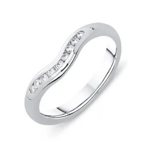 Platinum 0.16ct Diamond Wishbone Wedding Ring