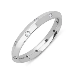 Platinum 0.18ct Diamond Set Wedding Ring D