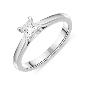 Platinum 0.30ct Diamond Princess Cut Solitaire Ring
