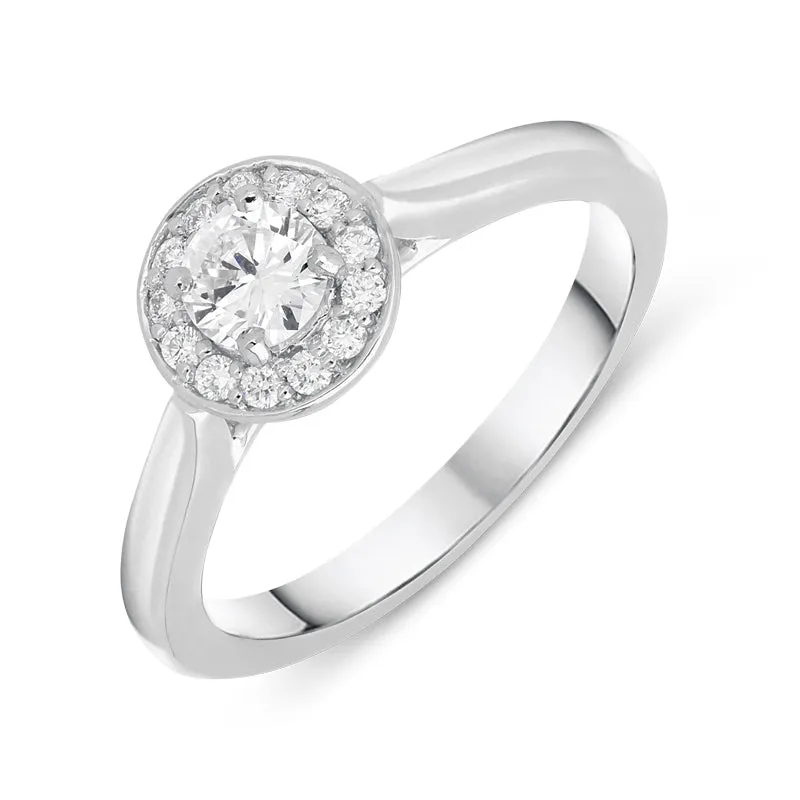 Platinum 0.31ct Diamond Brilliant Cut Halo Ring