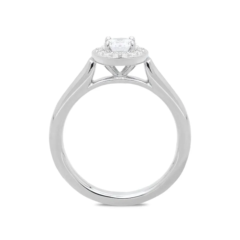 Platinum 0.31ct Diamond Brilliant Cut Halo Ring
