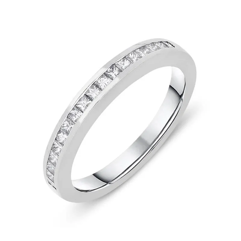 Platinum 0.36ct Diamond Channel Set Half Eternity Ring D