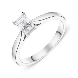 Platinum 0.40ct Diamond Emerald Cut Ring