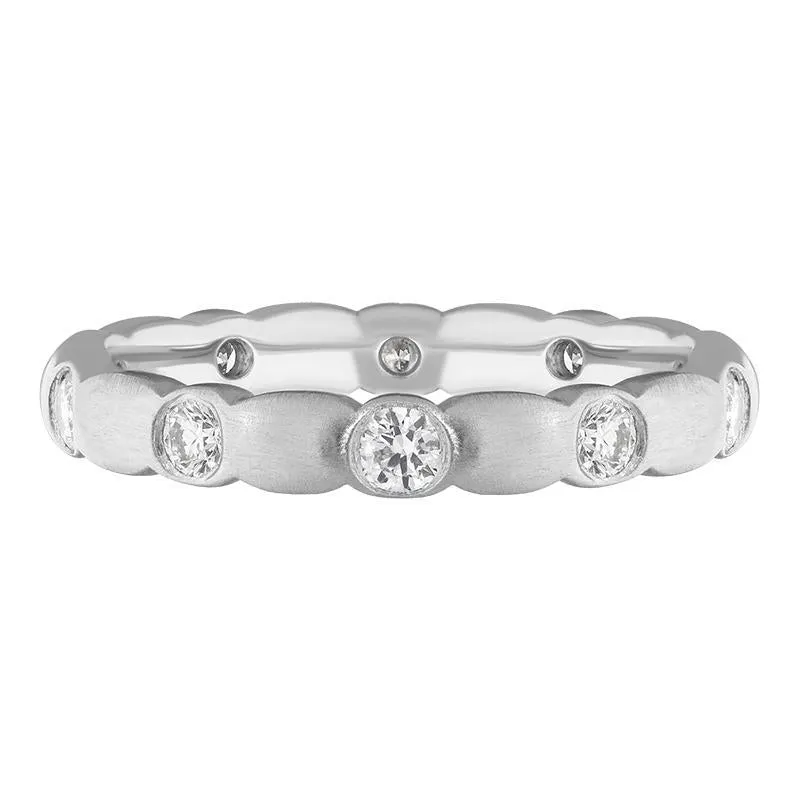 Platinum 0.50ct Diamond Satin Finished Ring