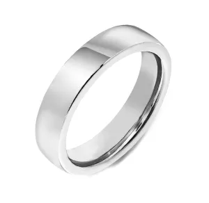 Platinum 4mm Medium Flat Court Shape Wedding Ring