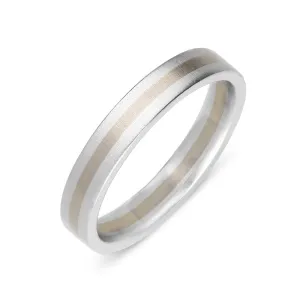 Platinum and 18ct White Gold 4mm Satin Wedding Ring
