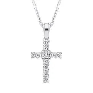Platinum and Diamond Cross Necklace