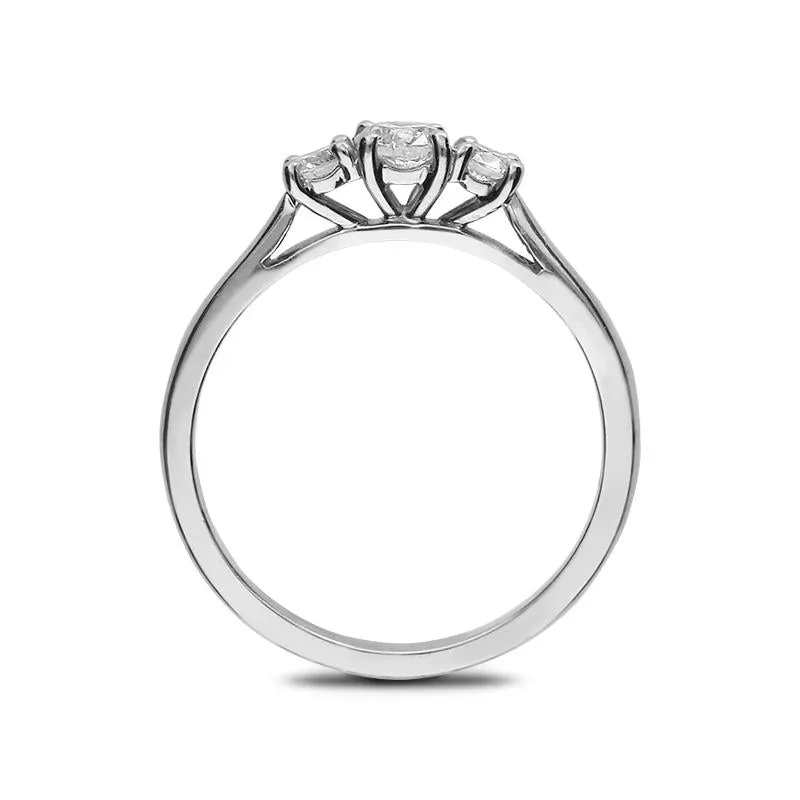 Platinum Brilliant Cut 0.75ct Diamond Trilogy Ring