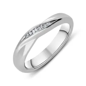 Platinum Diamond 3mm Crossover Ring