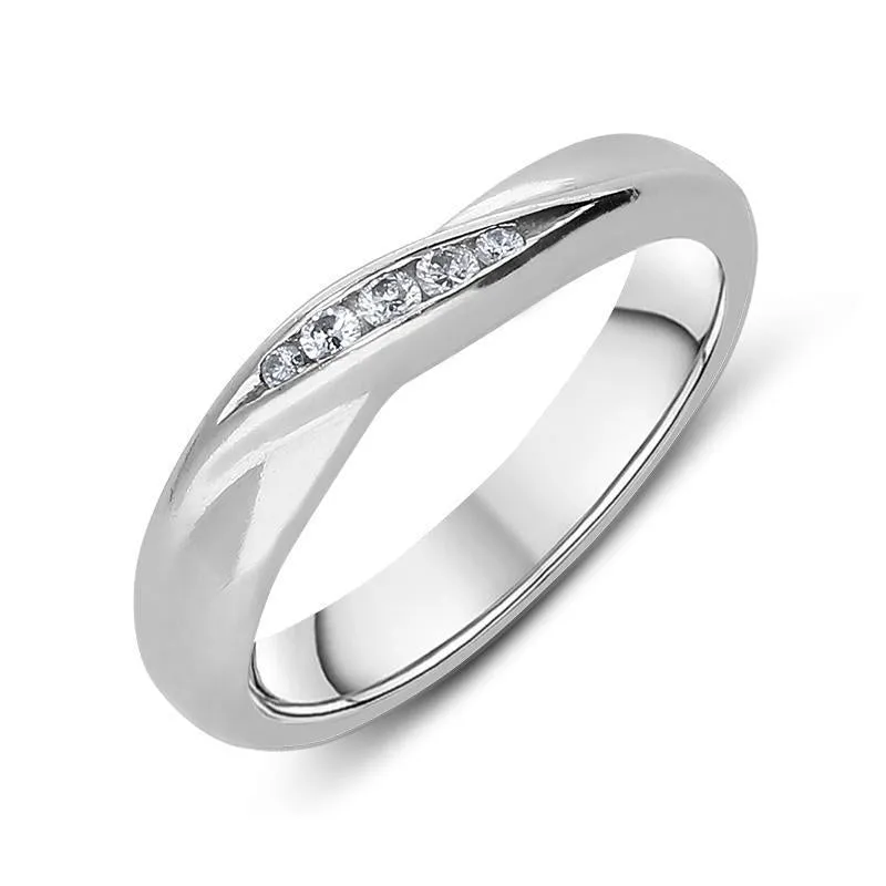 Platinum Diamond 3mm Crossover Ring