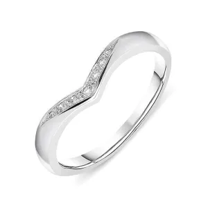 Platinum Diamond 3mm Wishbone Wedding Ring