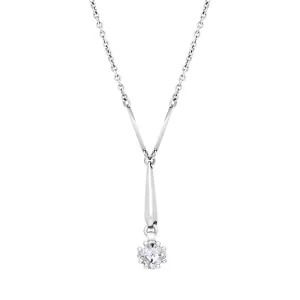 Platinum Diamond Asscher Cut Necklace D