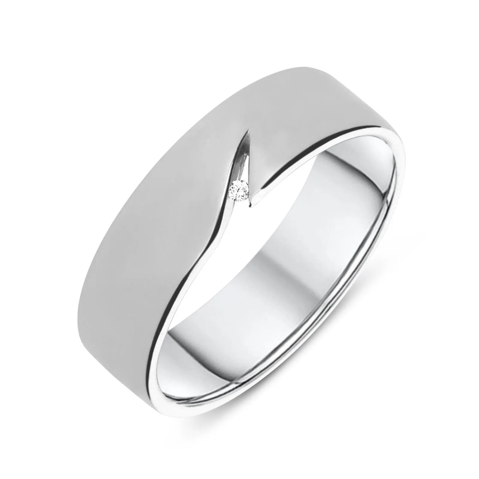 Platinum Diamond Brilliant Cut Sliced Wedding Ring