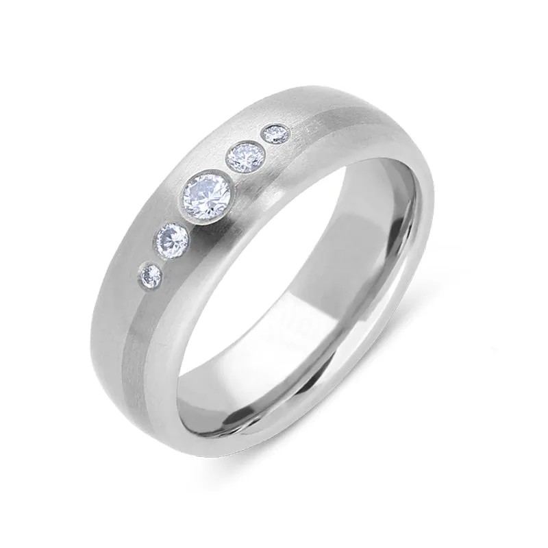 Platinum Diamond Graduated Band Ring