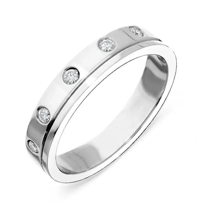 Platinum Diamond Set Wedding Band Ring