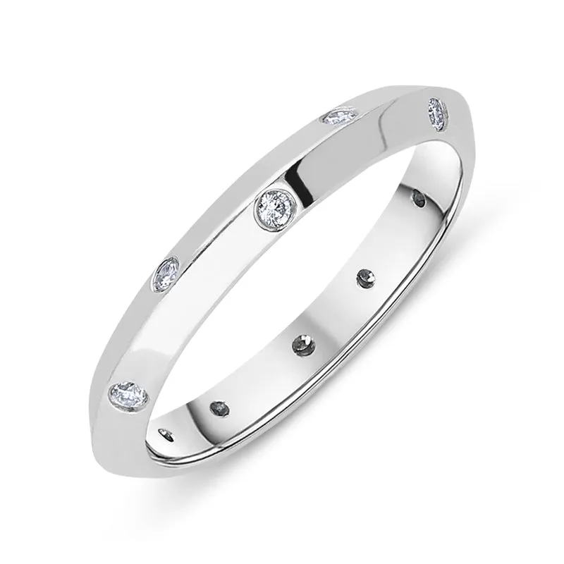 Platinum Diamond Triangular Wedding Ring