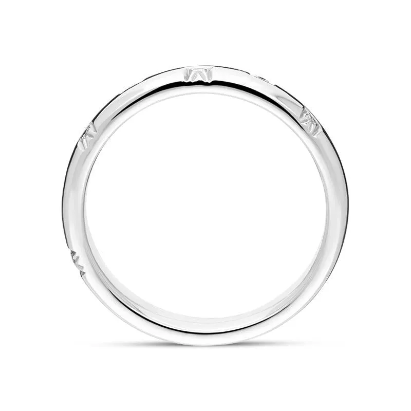 Platinum Princess Cut Diamond Court Ring D