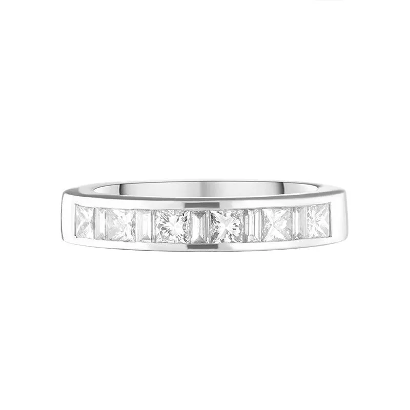 Platinum Princess Cut Diamond Princess Cut Channel Set Ring D