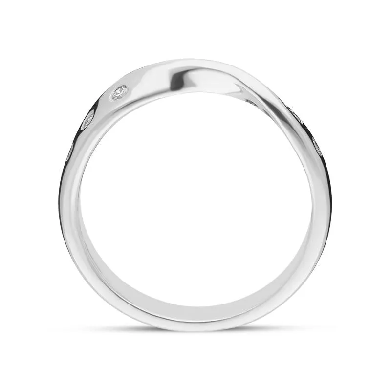 Platinum Six Round Diamond Twist Ring D