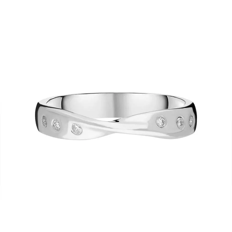 Platinum Six Round Diamond Twist Ring D