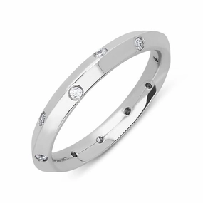 Platinum 0.18ct Diamond Set Wedding Ring D