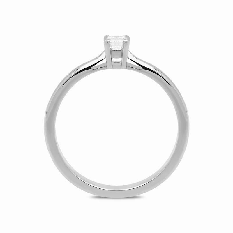 Platinum 0.28ct Diamond Emerald Cut Solitaire Ring