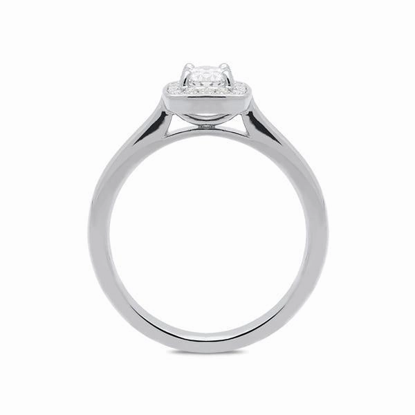 Platinum 0.38ct Diamond Round Brilliant Cut Halo Ring