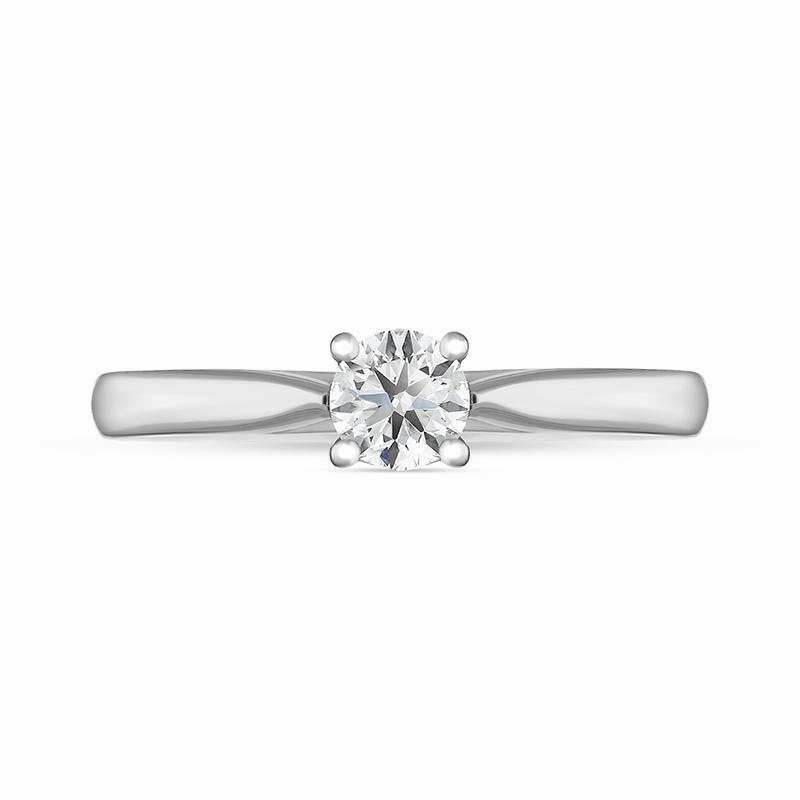 Platinum 0.40ct Diamond Round Brilliant Cut Four Claw Solitaire Ring