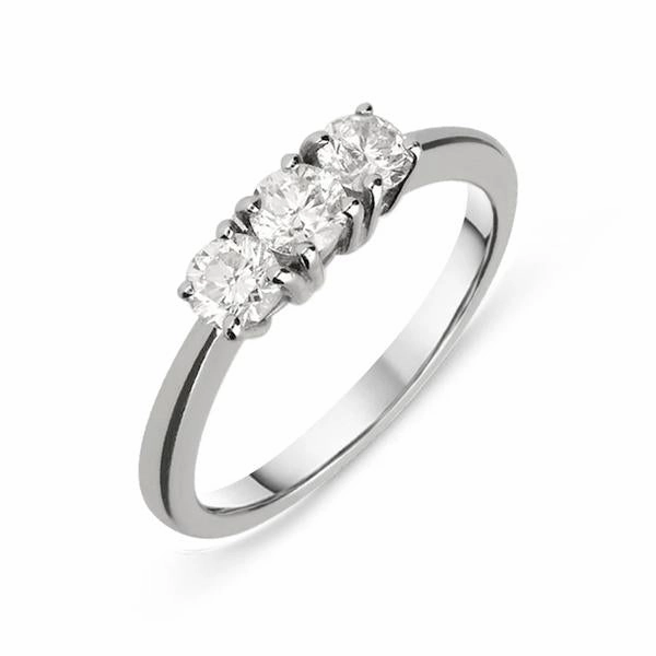 Platinum 0.65ct Diamond Brilliant Cut Trilogy Ring