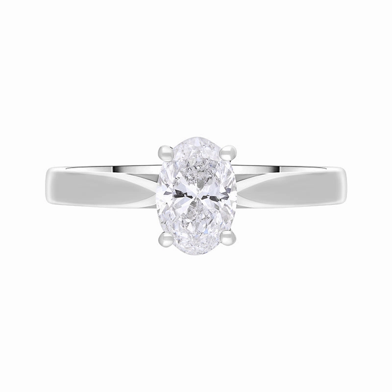 Platinum 0.70ct Diamond GIA Certified Oval Cut Solitaire Ring