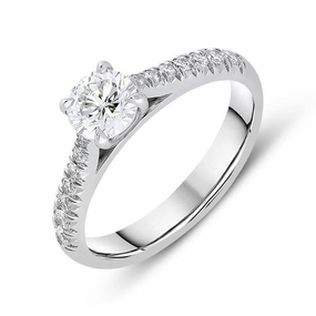 Platinum 0.82ct Diamond Brilliant Cut Ring