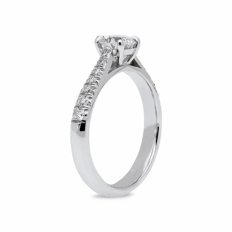 Platinum 0.82ct Diamond Brilliant Cut Ring