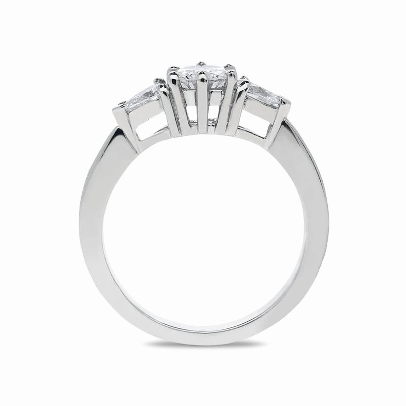 Platinum 0.94ct Diamond Brilliant Cut Trilogy Ring