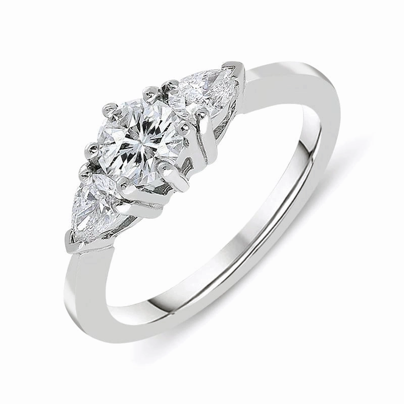 Platinum 0.94ct Diamond Brilliant Cut Trilogy Ring
