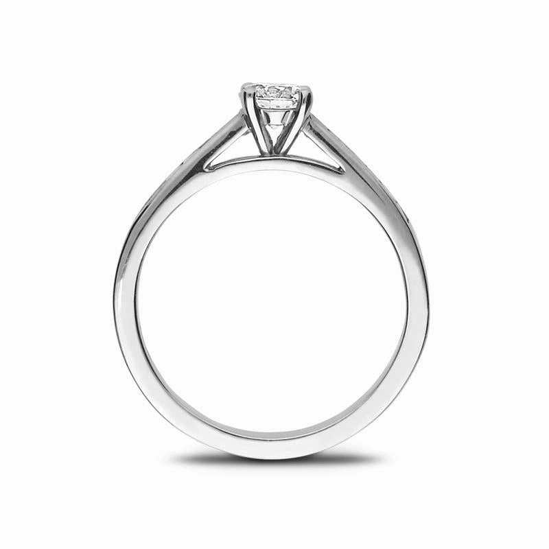Platinum 1.00ct Diamond Princess Cut Channel Set Solitaire Ring