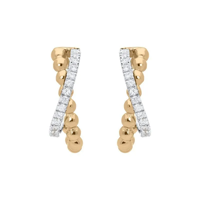 Ponte Vecchio 18ct Rose Gold 0.32ct Diamond Crossover Earrings