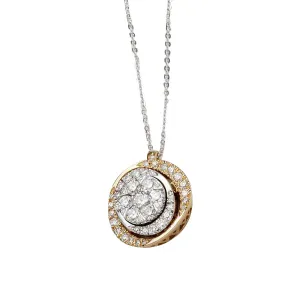 Ponte Vecchio 18ct White & Rose Gold 0.33ct Diamond Three Step Necklace - D
