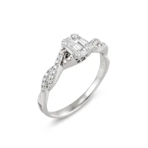 Ponte Vecchio Benvenuto 18ct White Gold 0.45ct Diamond Baguette Twist Ring