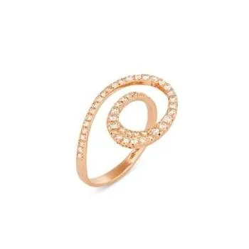 Ponte Vecchio Botticelli 18ct Rose Gold 0.45ct Diamond Swirl Ring
