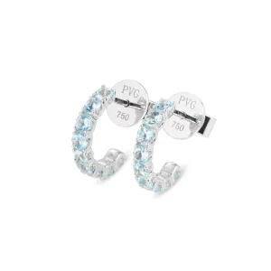 Ponte Vecchio Iris 18ct White Gold Sky Topaz Hoop Earrings