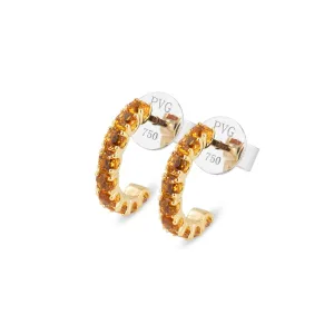 Ponte Vecchio Iris 18ct Yellow Gold Citrine Hoop Earrings