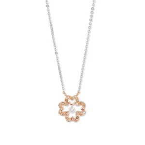 Ponte Vecchio Vega 18ct Rose Gold 0.18ct Diamond Flower Necklace