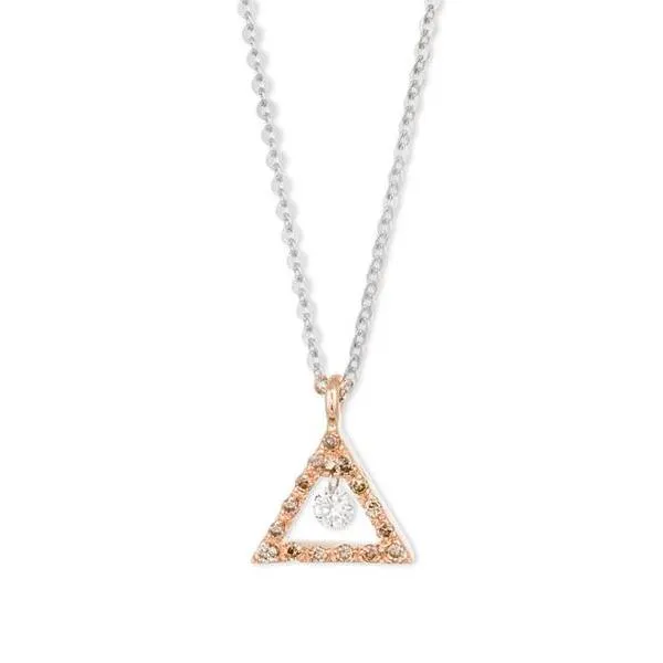 Ponte Vecchio Vega 18ct Rose Gold Diamond Triangle Necklace